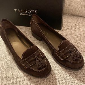 Talbots suede lug sole loafer chocolate brown sz7